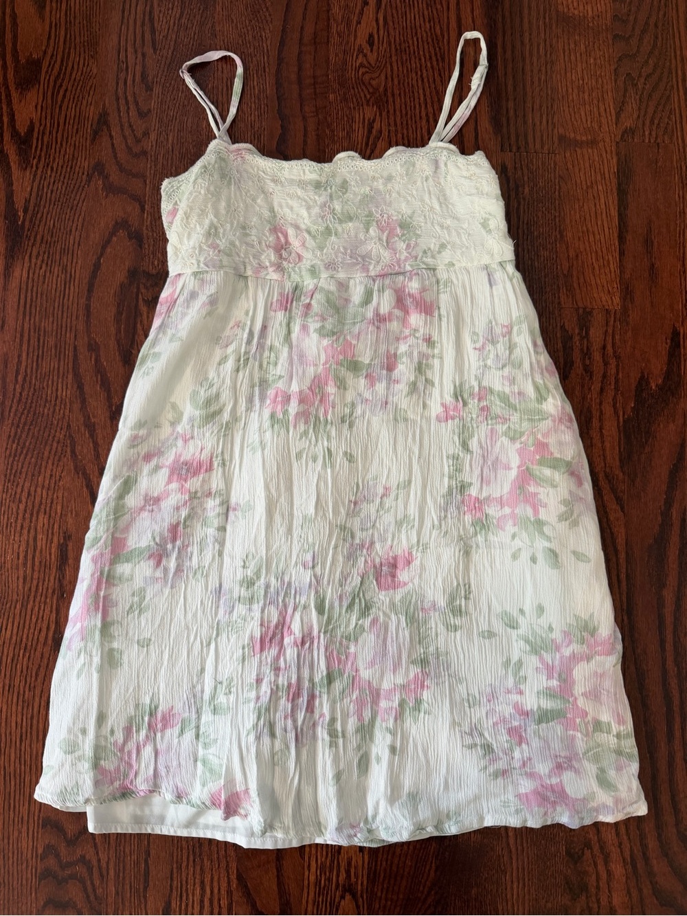 Hollister Embroidered Sequin Babydoll Mini Dress Women’s XS Tall